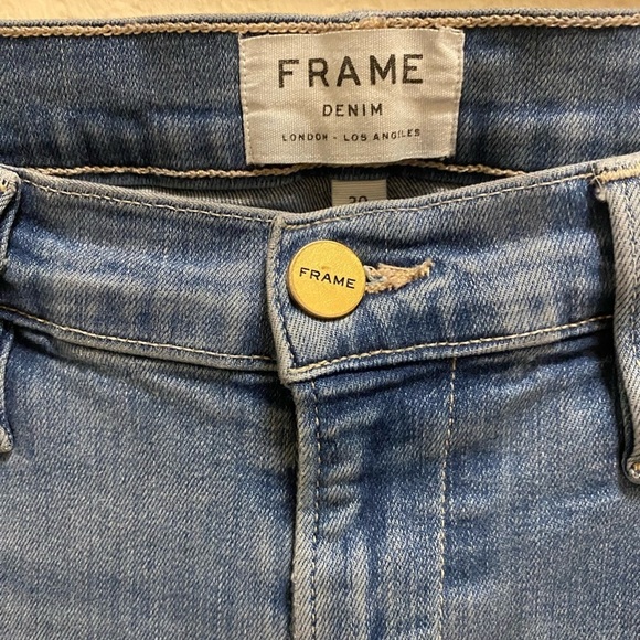 Frame Blue Le High Flare Jeans In Free Bird Size 30 - Picture 5 of 10